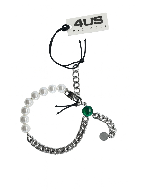Acquista ora bracciale cesare paciotti perle e punto luce verde su elefantebianco.jewelry