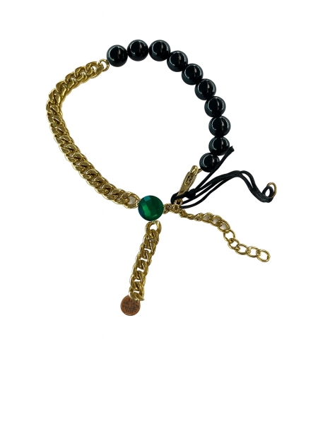 Acquista ora bracciale  cesare paciotti perle e punto luce verde oro su elefantebianco.jewelry