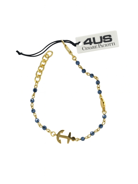 Acquista ora bracciale cesare paciotti ancora oro pallinato sfaccettato grigio scuro su elefantebianco.jewelry