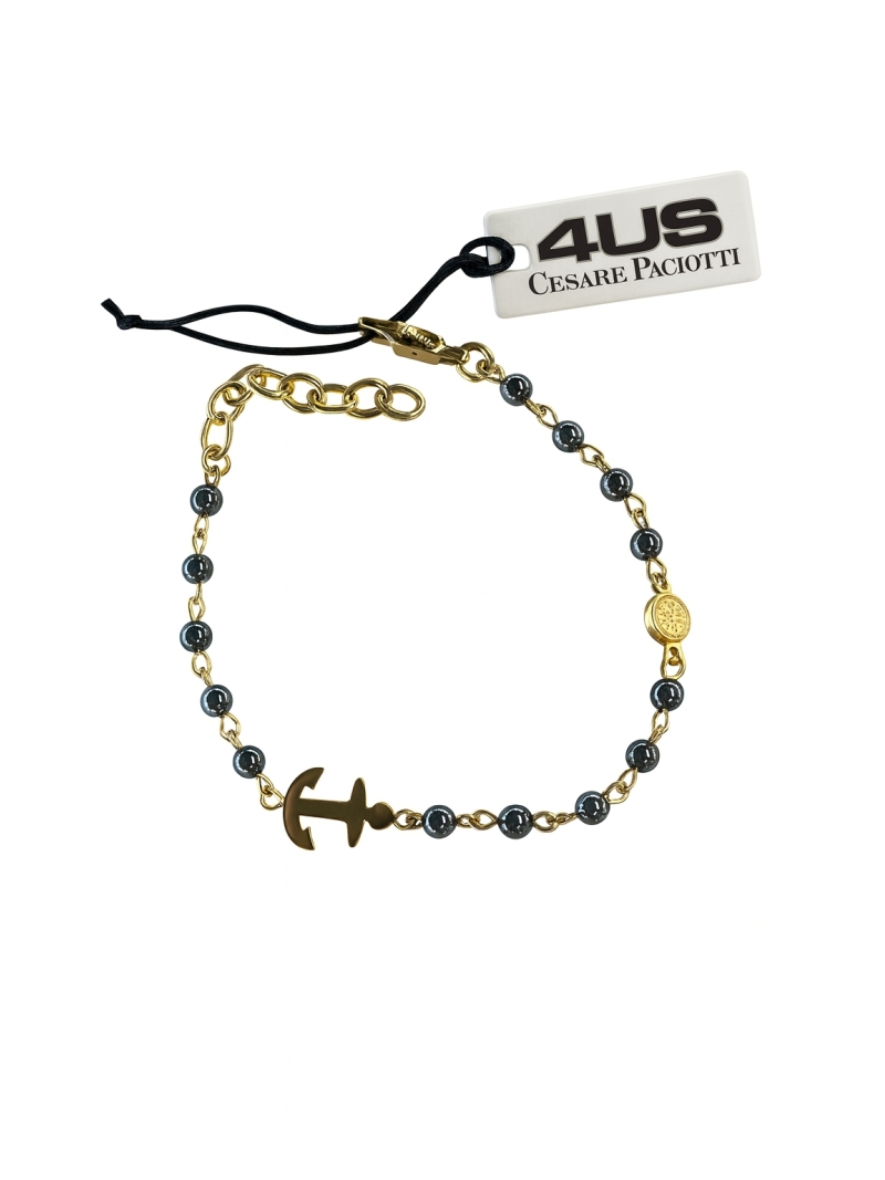 Acquista ora bracciale cesare paciotti ancora oro pallinato grigio scuro su elefantebianco.jewelry