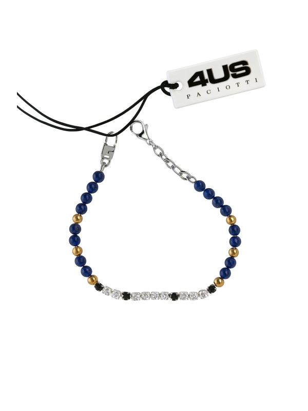 Acquista ora bracciale paciotti pallinato blu con zirconi bianchi e neri su elefantebianco.jewelry