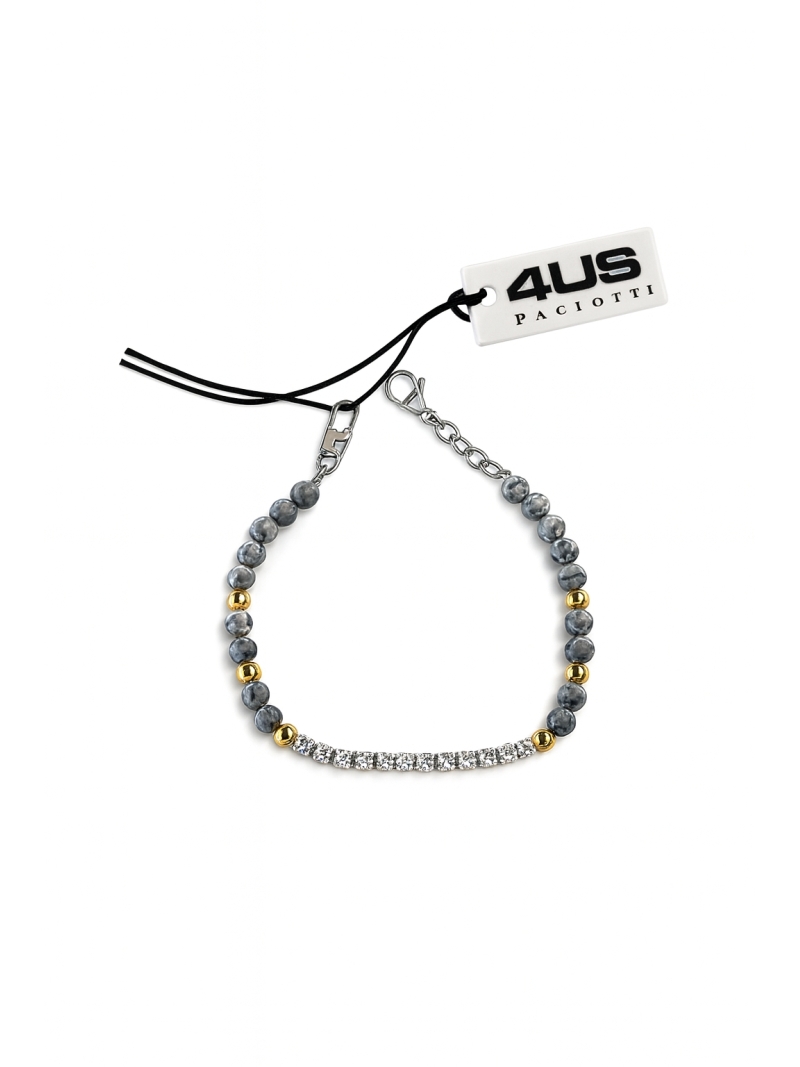 Acquista ora bracciale cesare paciotti pallinato grigio zirconi bianchi su elefantebianco.jewelry