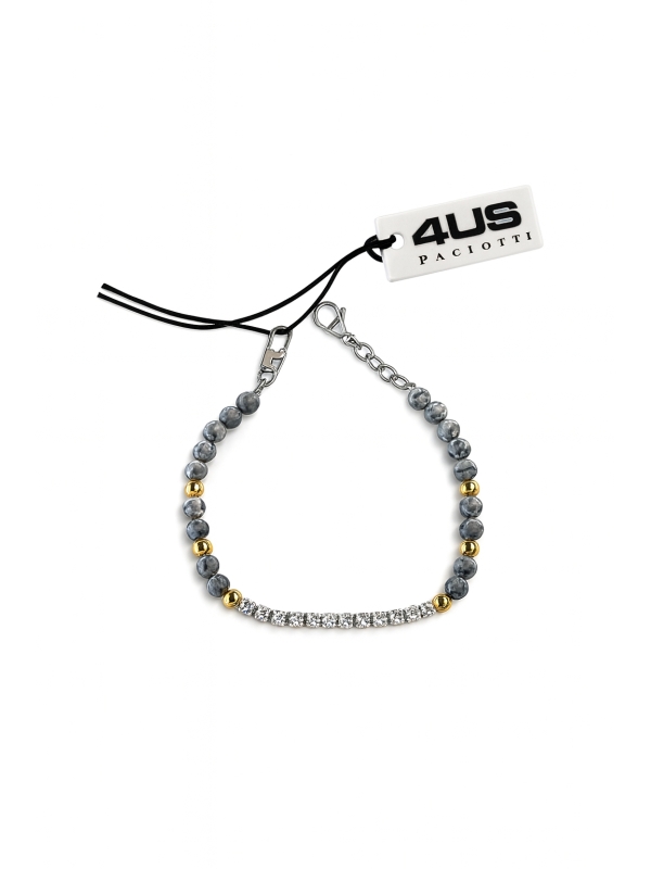 Acquista ora bracciale cesare paciotti pallinato grigio zirconi bianchi su elefantebianco.jewelry