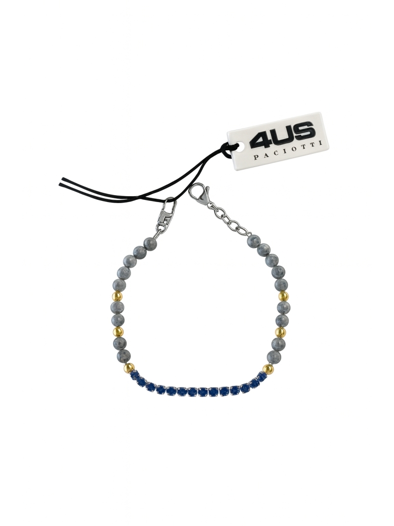 Acquista ora bracciale cesare paciotti pallinato grigio zirconi blu su elefantebianco.jewelry