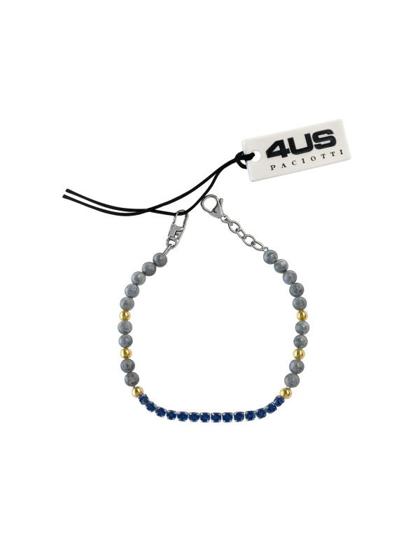Acquista ora bracciale cesare paciotti pallinato grigio zirconi blu su elefantebianco.jewelry