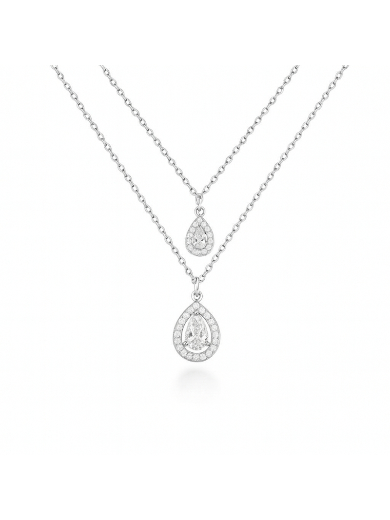 Acquista ora collana doppio filo con goccia su elefantebianco.jewelry