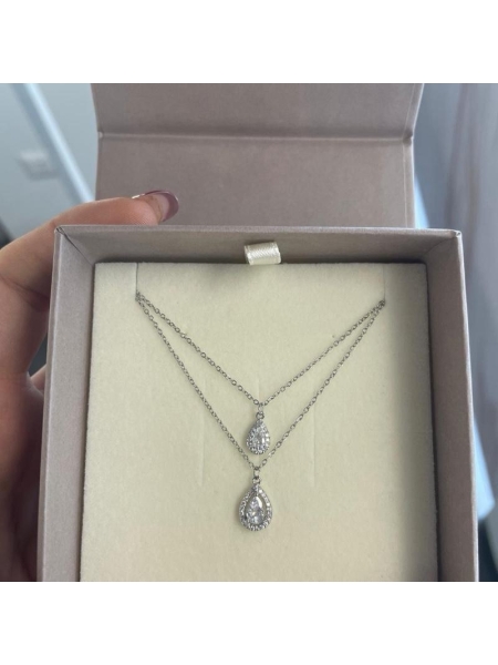 Acquista ora collana doppio filo con goccia su elefantebianco.jewelry 2