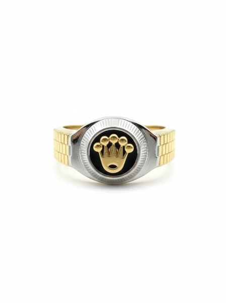 Acquista ora anello uomo rolex fondo nero corona oro su elefantebianco.jewelry