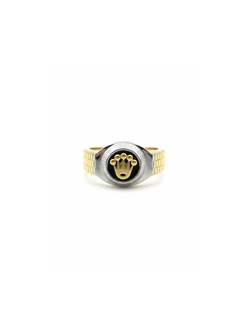 Acquista ora anello uomo rolex fondo nero corona oro su elefantebianco.jewelry