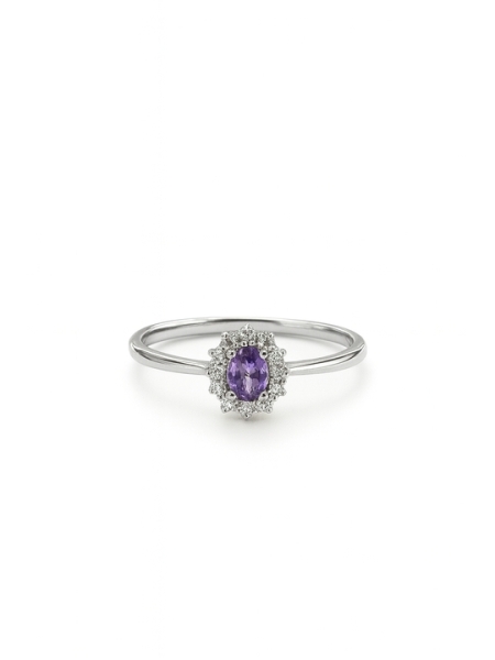 Acquista ora anello mini kate rodiato pietra lilla su elefantebianco.jewelry