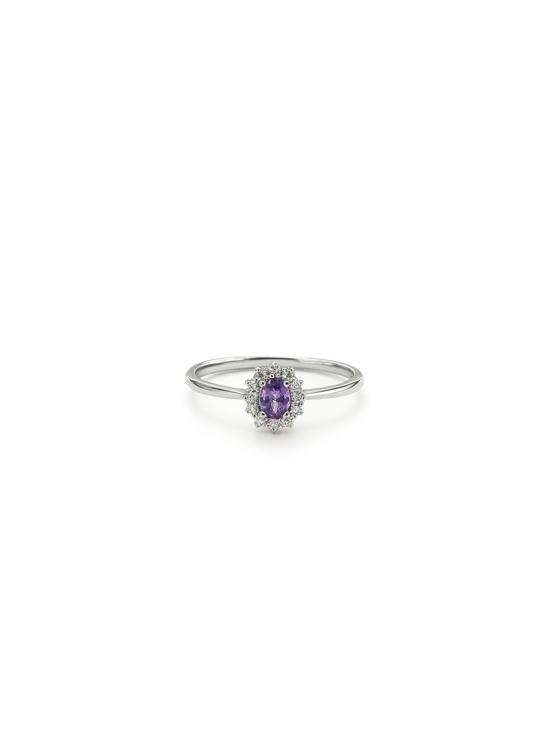 Acquista ora anello mini kate rodiato pietra lilla su elefantebianco.jewelry
