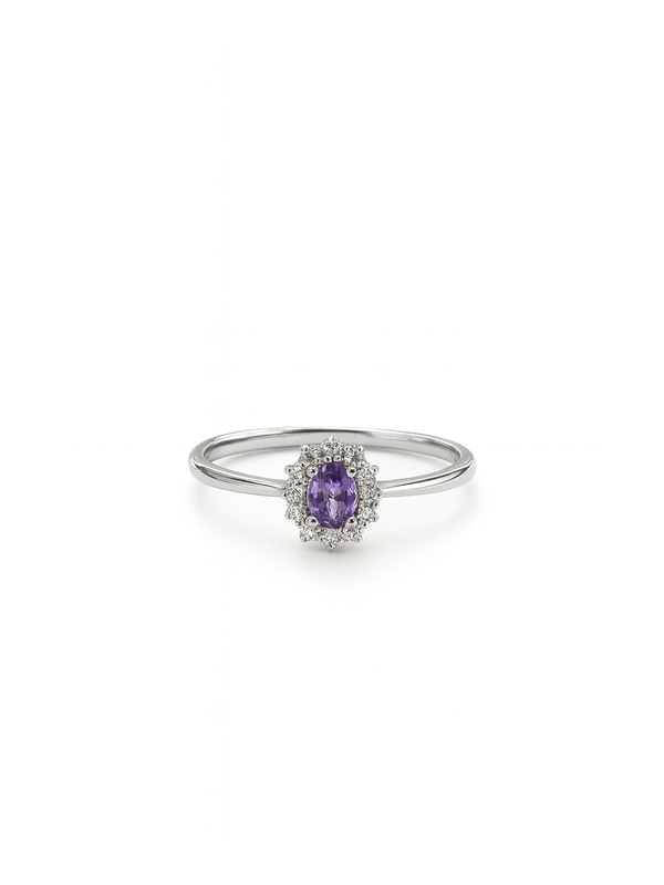 Acquista ora anello mini kate rodiato pietra lilla su elefantebianco.jewelry