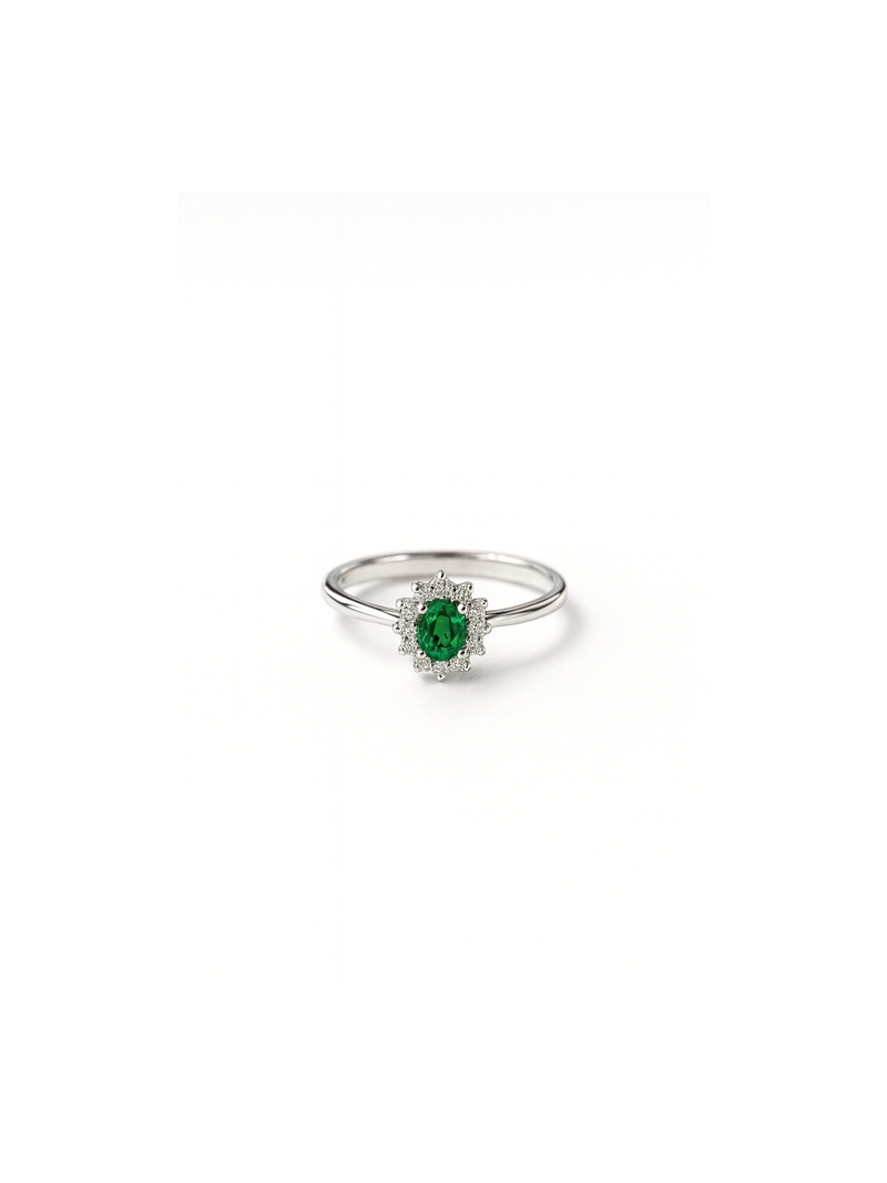 Acquista ora anello mini kate rodiato verde su elefantebianco.jewelry