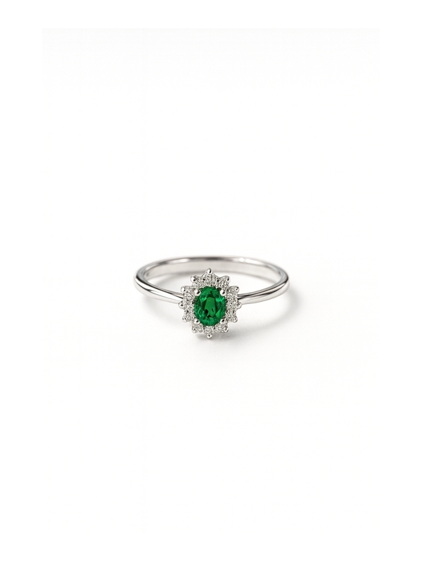 Acquista ora anello mini kate rodiato verde su elefantebianco.jewelry