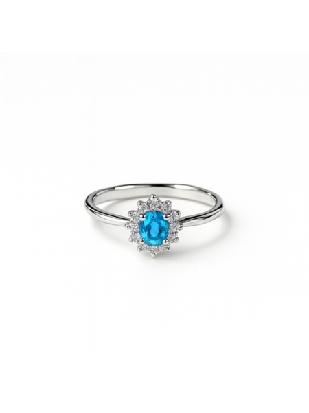 Acquista ora anello mini kate rodiato acqua marina su elefantebianco.jewelry