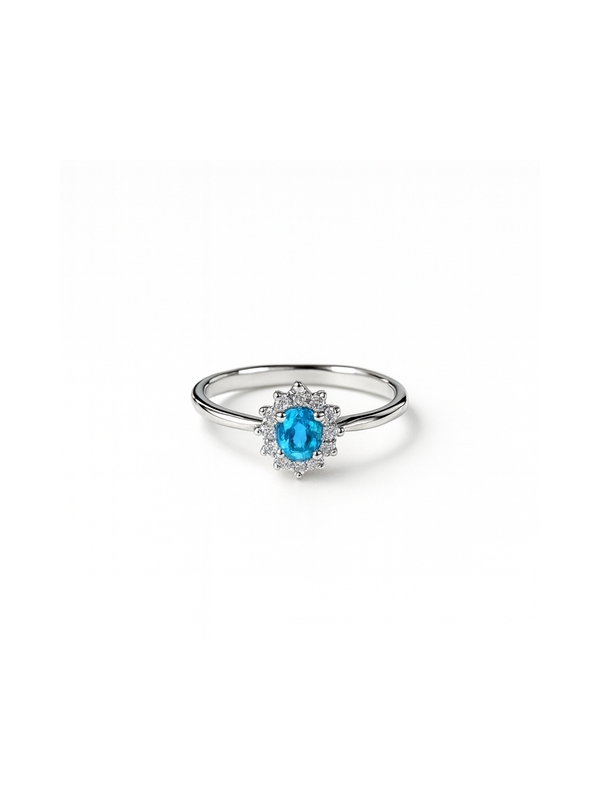 Acquista ora anello mini kate rodiato acqua marina su elefantebianco.jewelry