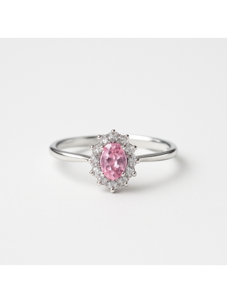 Acquista ora anello mini kate rodiato pietra rosa su elefantebianco.jewelry