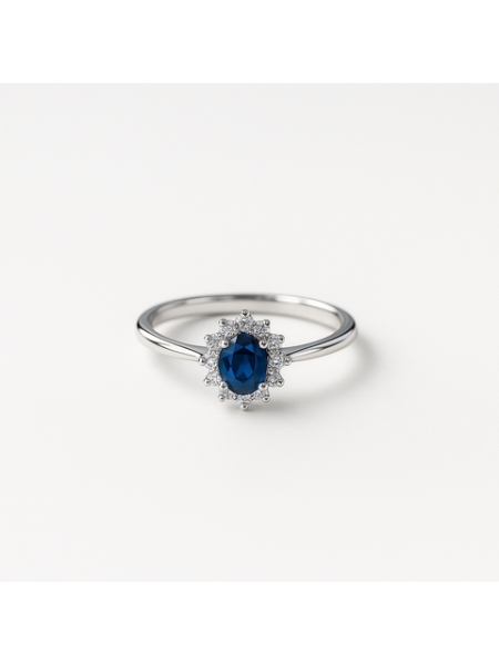 Acquista ora anello mini kate rodiato pietra blu su elefantebianco.jewelry