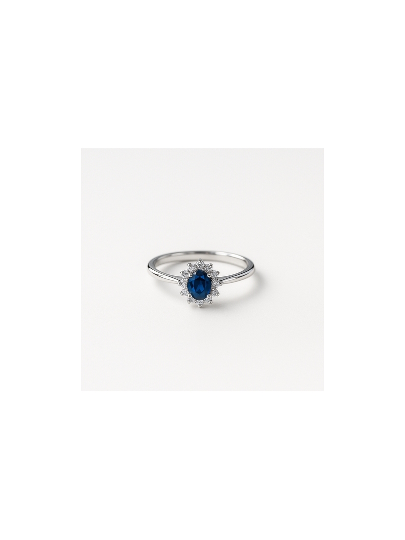 Acquista ora anello mini kate rodiato pietra blu su elefantebianco.jewelry