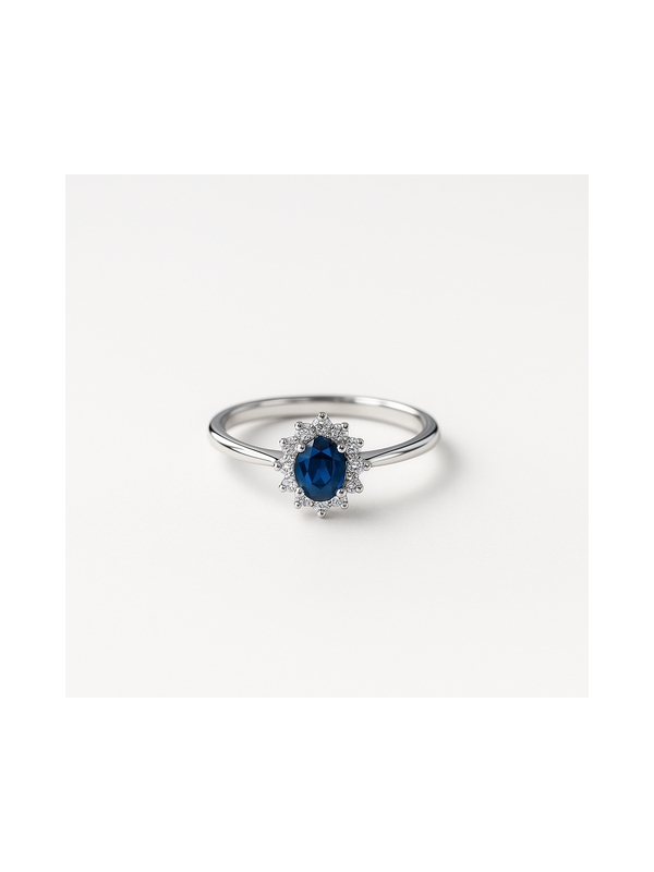 Acquista ora anello mini kate rodiato pietra blu su elefantebianco.jewelry