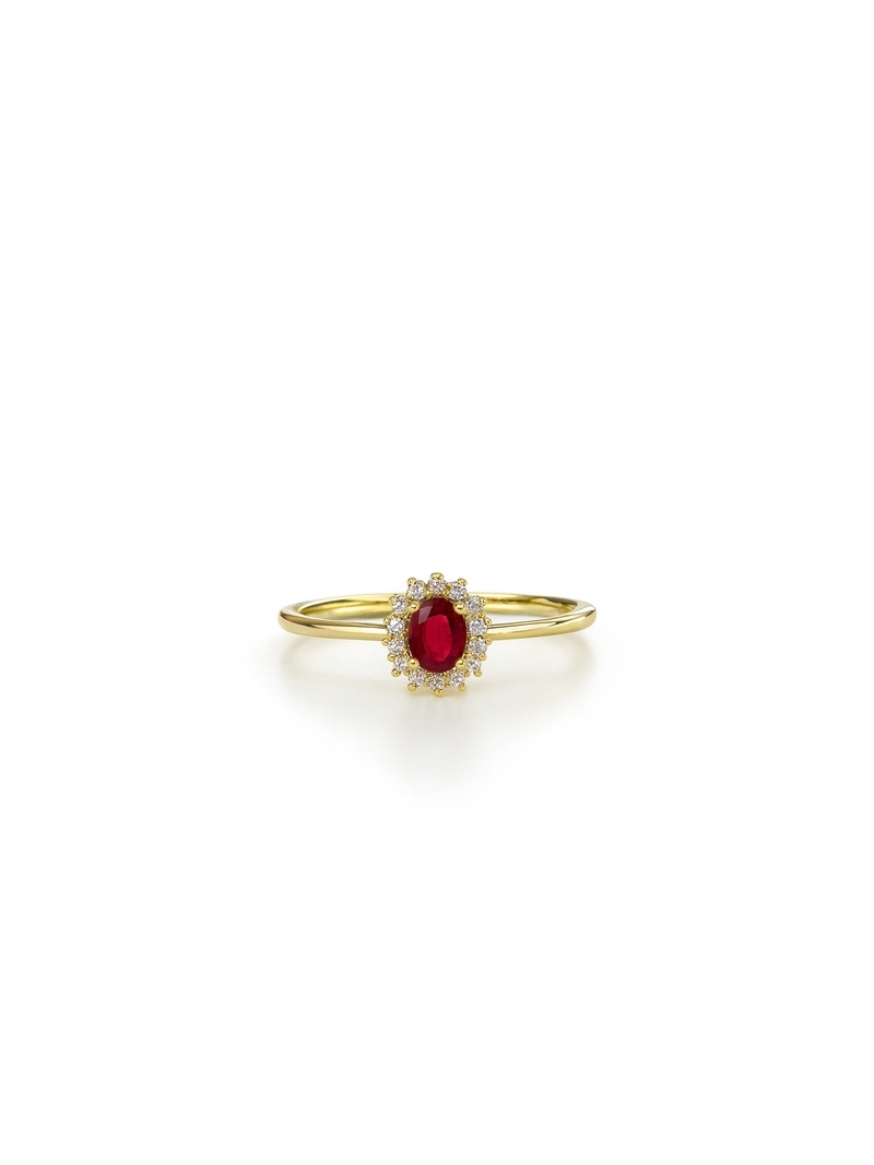 Acquista ora anello mini kate gold pietra rossa su elefantebianco.jewelry