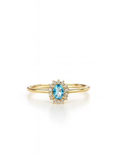 Acquista ora anello mini kate gold pietra acqua marina su elefantebianco.jewelry