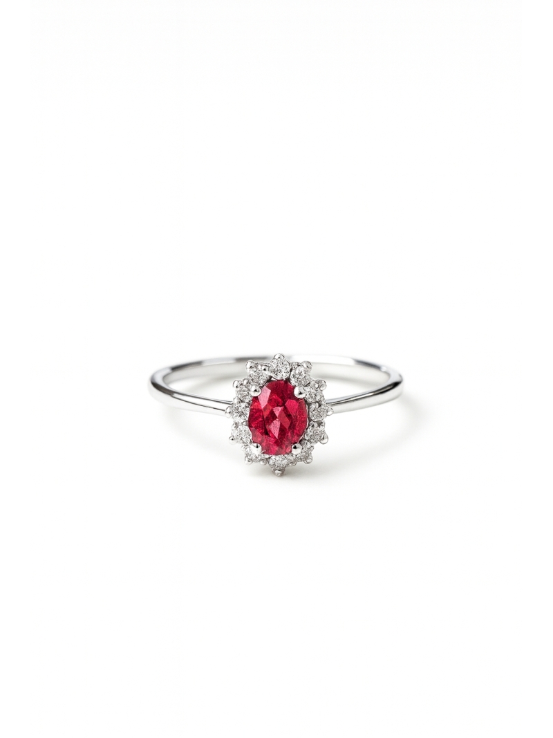 Acquista ora anello mini kate rodiato pietra rossa su elefantebianco.jewelry