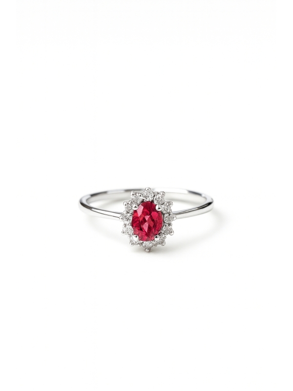 Acquista ora anello mini kate rodiato pietra rossa su elefantebianco.jewelry