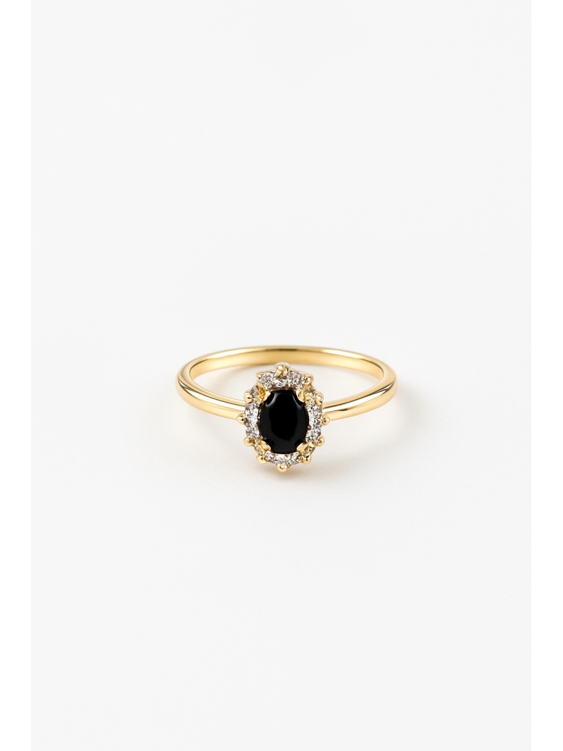 Acquista ora anello mini kate gold pietra nera su elefantebianco.jewelry