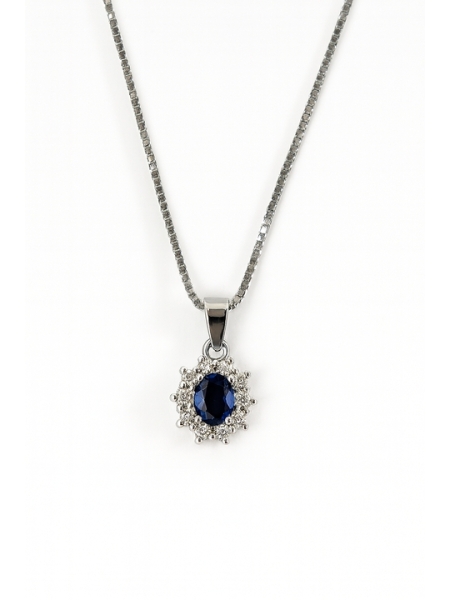 Acquista ora collana mini kate rodio (blu) su elefantebianco.jewelry