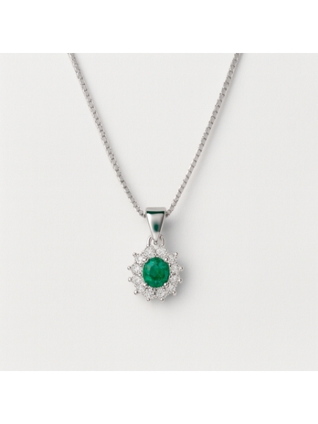 Acquista ora collana mini kate rodio (verde) su elefantebianco.jewelry