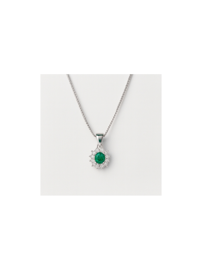 Acquista ora collana mini kate rodio (verde) su elefantebianco.jewelry