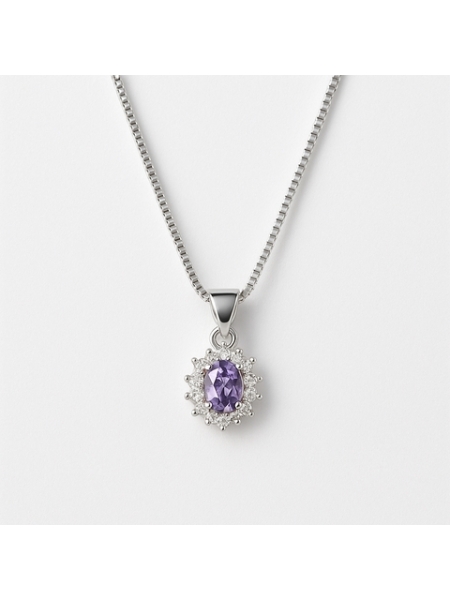 Acquista ora collana mini kate rodio (viola) su elefantebianco.jewelry