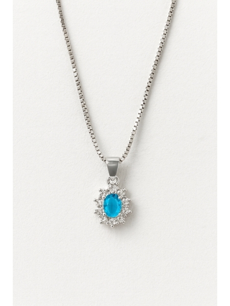 Acquista ora collana mini kate rodio (azzurra) su elefantebianco.jewelry