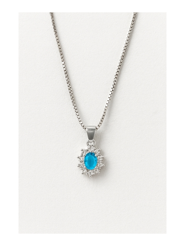 Acquista ora collana mini kate rodio (azzurra) su elefantebianco.jewelry