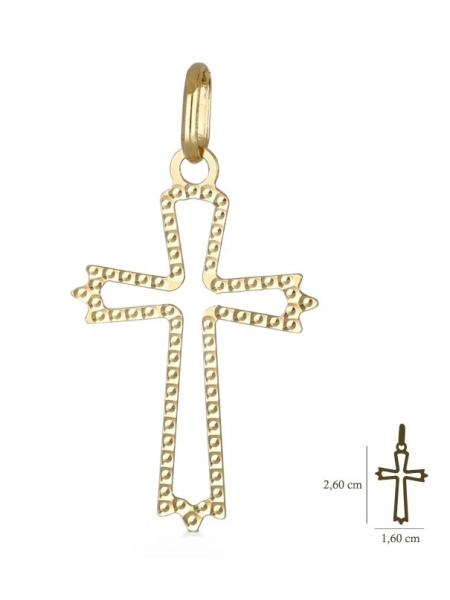 Acquista ora ciondolo croce puntinata oro750 su elefantebianco.jewelry