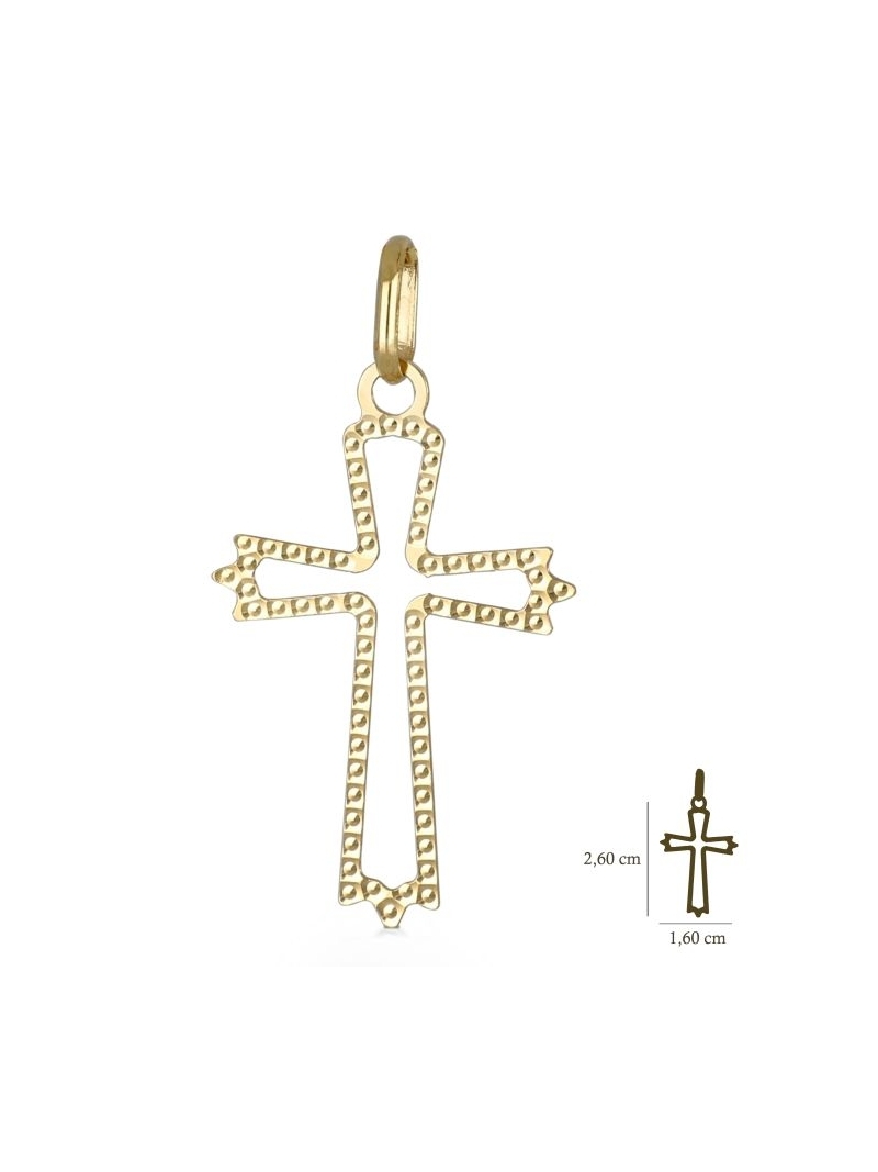 Acquista ora ciondolo croce puntinata oro750 su elefantebianco.jewelry
