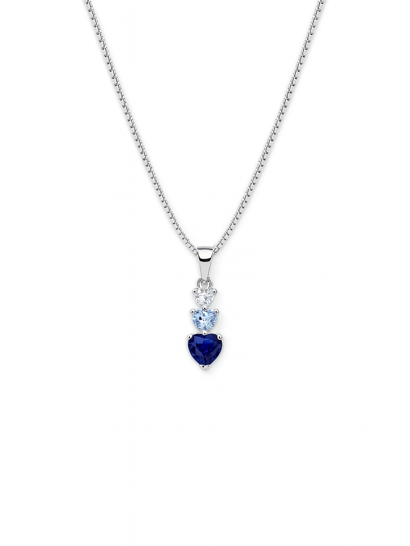 Acquista ora collana tre cuori blu su elefantebianco.jewelry