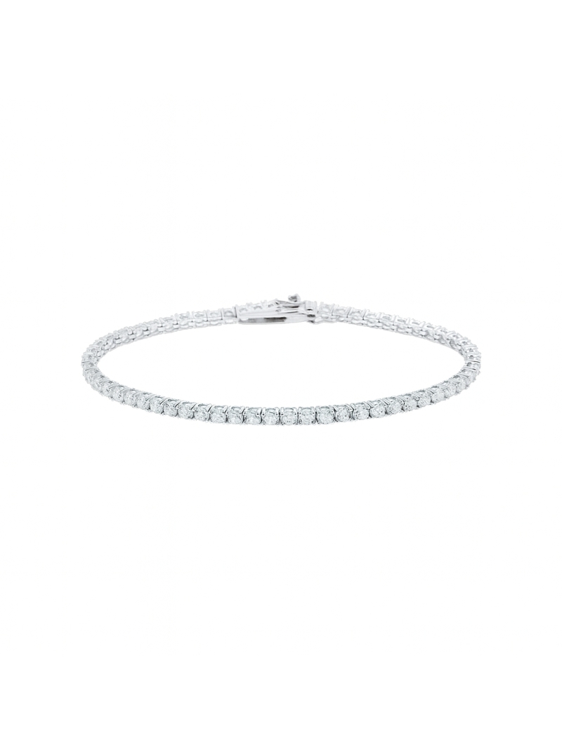 Acquista ora Tennis base rodio pietre bianche (3 mm) su elefantebianco.jewelry