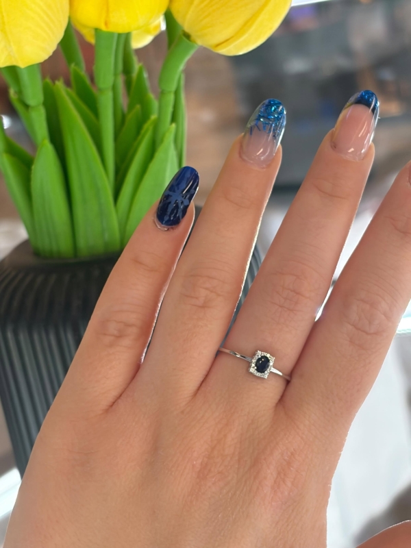 Acquista ora anello zaffiro in oro 750 su elefantebianco.jewelry