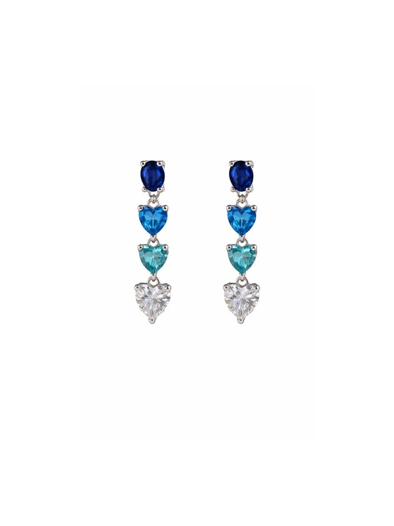 Acquista ora orecchini cuori a scalare blu su elefantebianco.jewelry