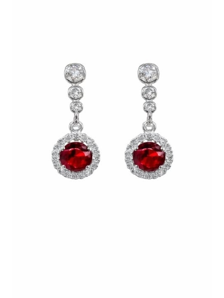 Acquista ora orecchini pendente tondo pietra rossa su elefantebianco.jewelry