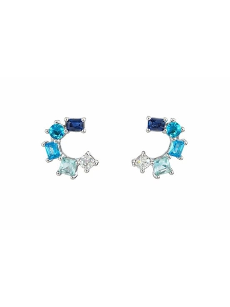Acquista ora orecchini spirale pietre sfumature di blu su elefantebianco.jewelry