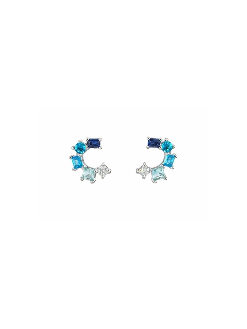 Acquista ora orecchini spirale pietre sfumature di blu su elefantebianco.jewelry