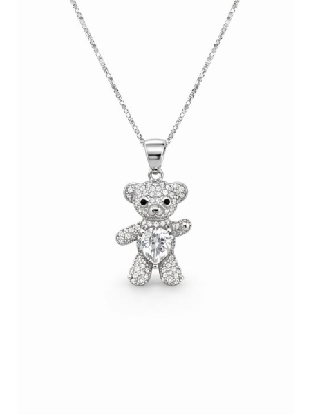 Acquista ora collana orsetto con punto luce cuore su elefantebianco.jewelry