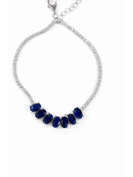 Acquista ora bracciale modello tennis ovali blu su elefantebianco.jewelry