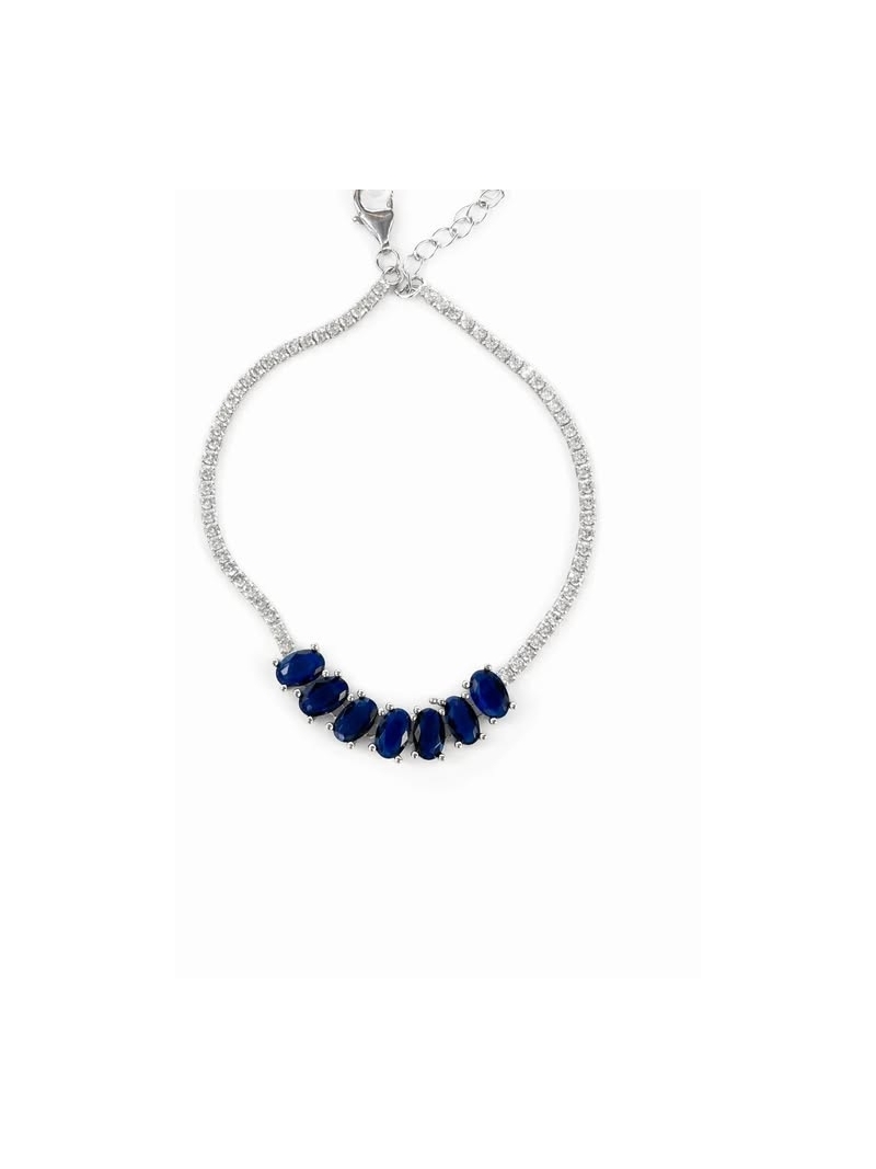 Acquista ora bracciale modello tennis ovali blu su elefantebianco.jewelry
