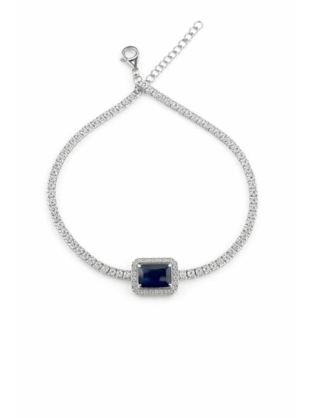 Acquista ora bracciale modello tennis rettangolo blu su elefantebianco.jewelry
