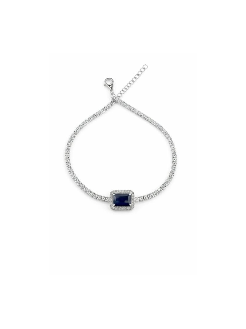Acquista ora bracciale modello tennis rettangolo blu su elefantebianco.jewelry