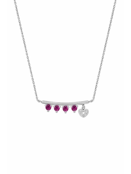 Acquista ora collana quattro punto luce fucsia e cuore zirconato su elefantebianco.jewelry